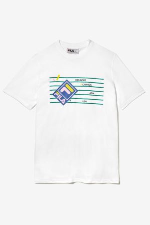 FILA Graphic Tee Shirts White,Mens Clothing | CA.TEWODC840